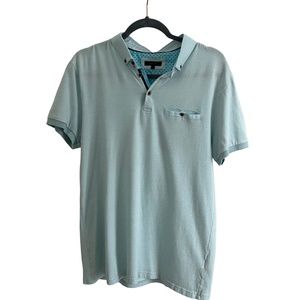 RW&CO: MENS L/G Teal/Blue Collared Dress Shirt